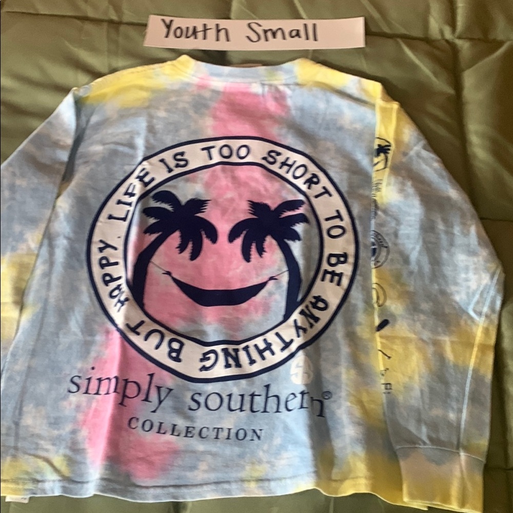 2/$25 Simply Southern Blue and Yellow Long Sleeve Tees